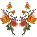 Pair of Rose Flower Embroidered Patches Iron Sew On Embroidery Patch Badge Motif
