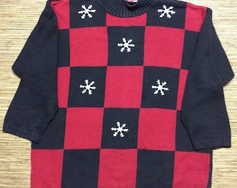 Ugly Snowflake Sweater - Ugly XL Sweater - Tacky Christmas - Tacky Sweater - Christmas Sweater - Sweater Party