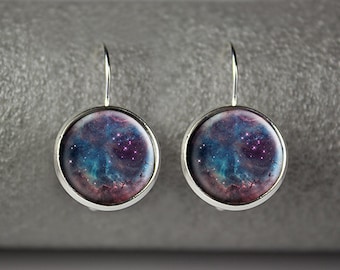 Galaxy earrings, space earrings, nebula earrings, galaxy jewelry