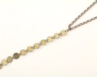 Vintage Rolo Chain Lariat Necklace 925 Sterling NC 1059