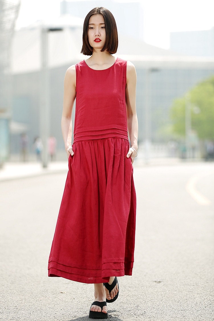 womens linen maxi dresses