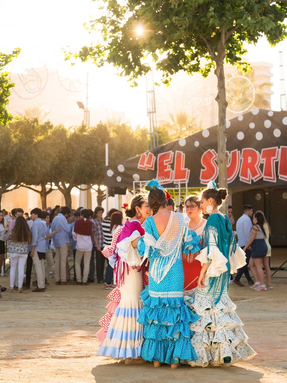SENORITA GOSSIP. Spanish Print, Jerez Festival, Flamenco Dresses,Andalucia Picture, Photographic Print, Limited Edition.