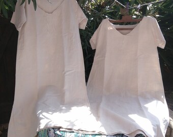 Long Rustic Victorian 1850's Metis Linen Shirt Handmade French Farmhouse Dress Medium Large Primitive Nightgown #4 #SophieLadyDeParis