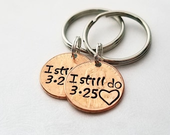 Custom I Still Do Lucky Penny Keychain, Anniversary Gift, Gift For Husband, Anniversary Gift For Wife, Gift for Her, Best Selling Item