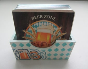 Octoberfest coaster set of 6, Decorative coaster set, Drink coaster, Handmade coaster.