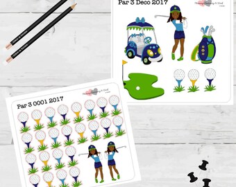 Golf Stickers Par 3 Planner Stickers Golf Balls