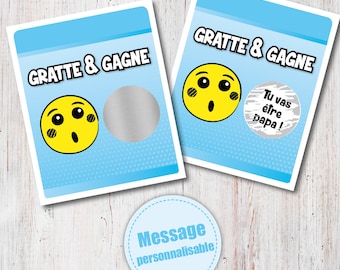 Scratch card _ Ticket scratch Surprise pregnancy announcement as going to be dad!
