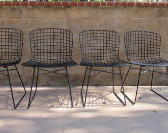 Mid century Modern Side chairs inspired by Henry Bertoia set of 4