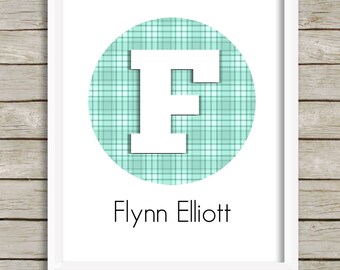 Boys Wall Art, Baby Boy Nursery, Nursery Decor Boy, Custom Name Print, Personalized Boy, Blue Teal Nursery, Nursery Wall Art, Modern Nursery
