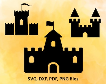 Castle svg, Princess castle silhouette, Castle clipart, Cut files for Cricut, Svg files for Silhouette, pdf, png, dxf, svg, Castle cut file
