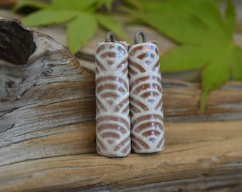 Asian Scales- Handmade Stoneware Pillars