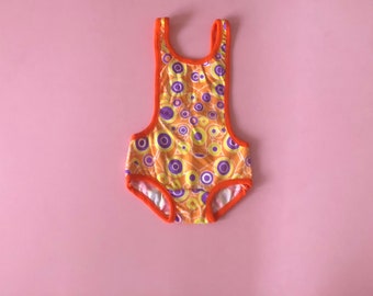Gigi Swimsuit: 1970s psychedelic toddler swimsuit