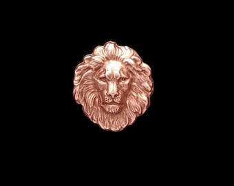 50off Copper Rose Gold Brass Regal Small Flat Lion Head Stamping 26mm x 29mm Perfect for Steampunk Art Made in the USA Brass