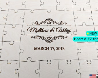 Guest book puzzle, wedding guest book puzzle, wooden puzzle, guest book alternative, puzzle guest book, jigsaw guest book, blank puzzle