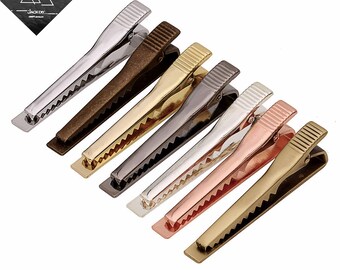10pcs tie clip Men’s necktie clasp clamp pin bar Gold tone tie clip blanks DIY Mens jewelry Accessories Groomsman Wedding Fathers Day Gift