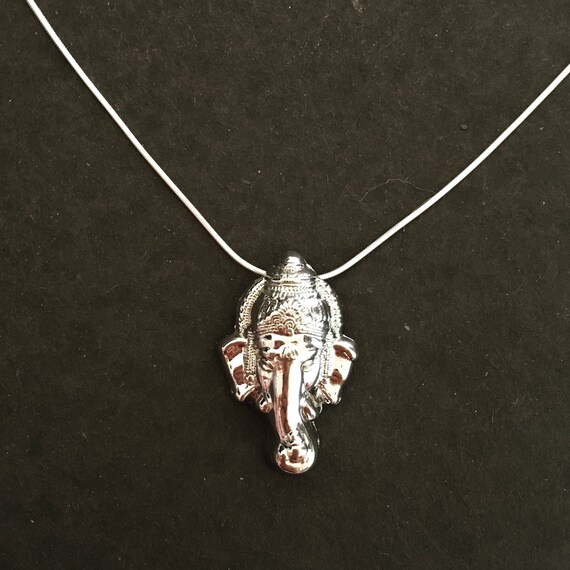 Sterling Silver Ganesha pendant oxidised / Silver ganesh charm