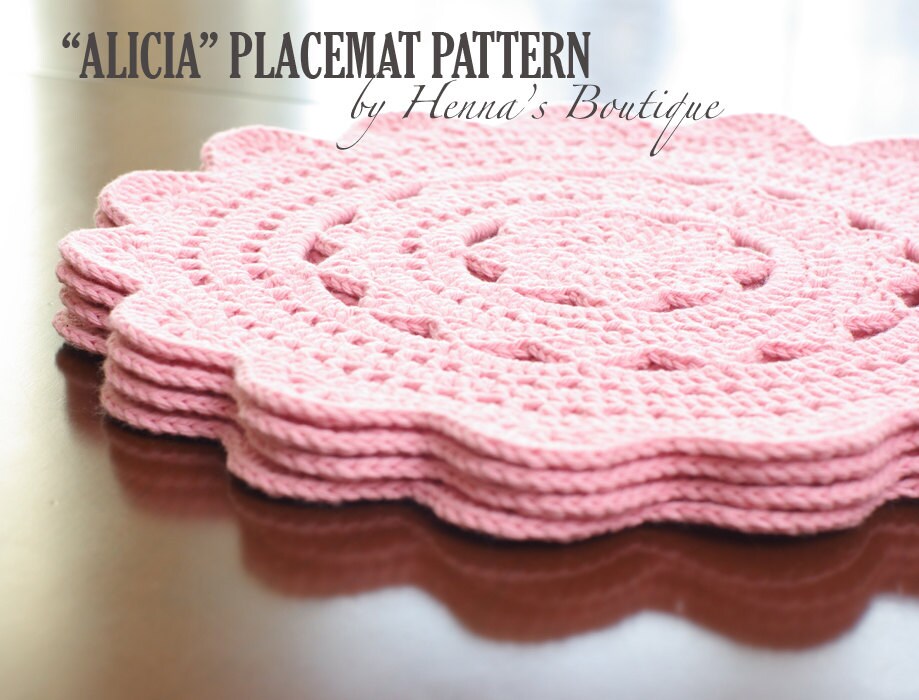 Download Crochet Placemat Pattern ALICIA Placemats PDF