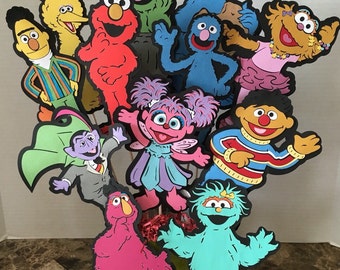 Sesame Street characters your choice of FOUR- 8"inches height for your birthday decoration, centerpieces or favor bags additio