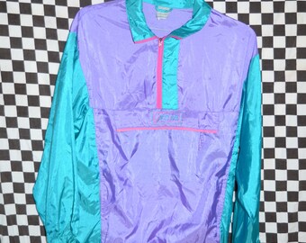 WINDBREAKER bomber jacket vintage 90's fresh prince fluoro neon