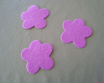 Two purple felt flowers to paste