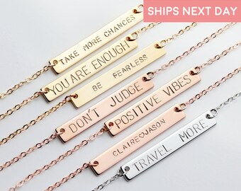 Personalized Necklace For Mom Personalized Bar Necklace For Women Gifts For Women High School Graduation Gift For Her - 9N