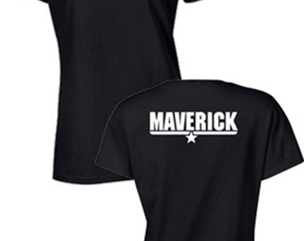 TOP GUN Maverick Movie 80's Romantic Ladies Front Back Junior Fit Tee Shirt Tom Cruise 767