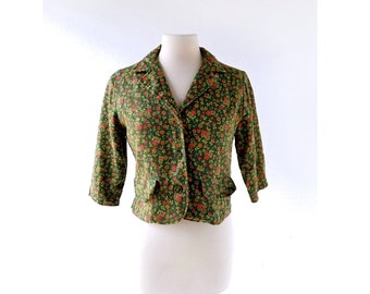 Floral Print Jacket | 1960s Blazer | 60s Jacket | S M