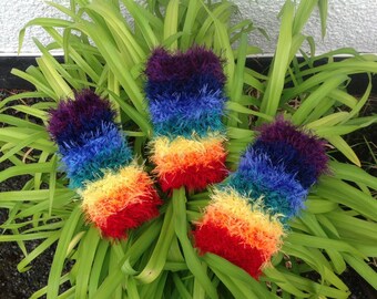 Rainbow Fluffy Phone Socks. Rainbow Cell Phone case.