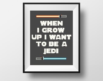 Star Wars Cross Stitch Pattern PDF, Star Wars Quote, Jedi pattern, Modern Cross Stitch, Geeky Cross Stitch, Heroes Quote cross stitch