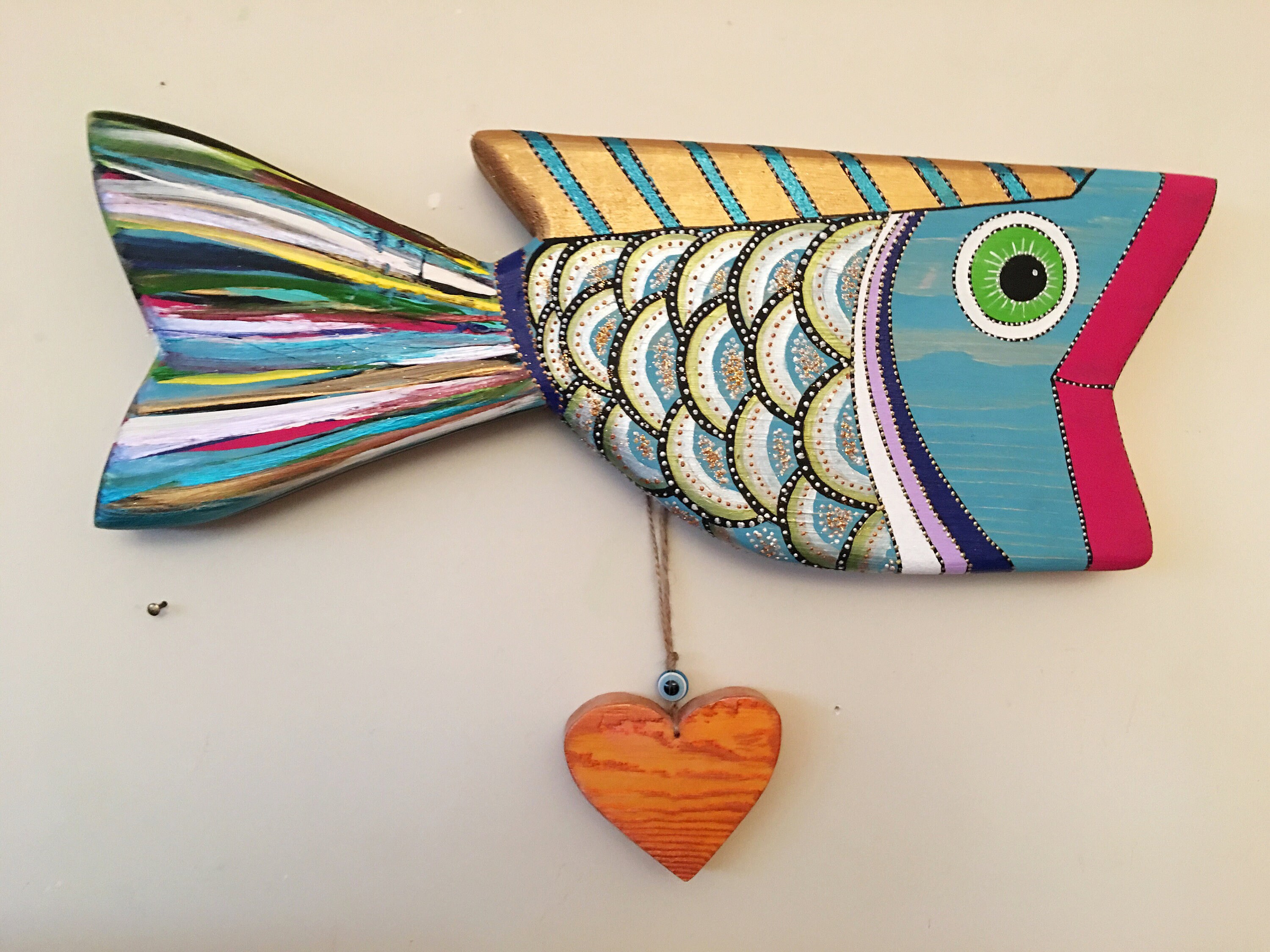 Wooden Colorful Fish Wooden Fish Decor Wood Fish Wall Art   Il Fullxfull.1226558629 F89m 