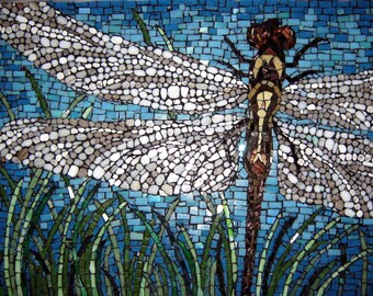 Hand - Cut Mosaic Dragonfly