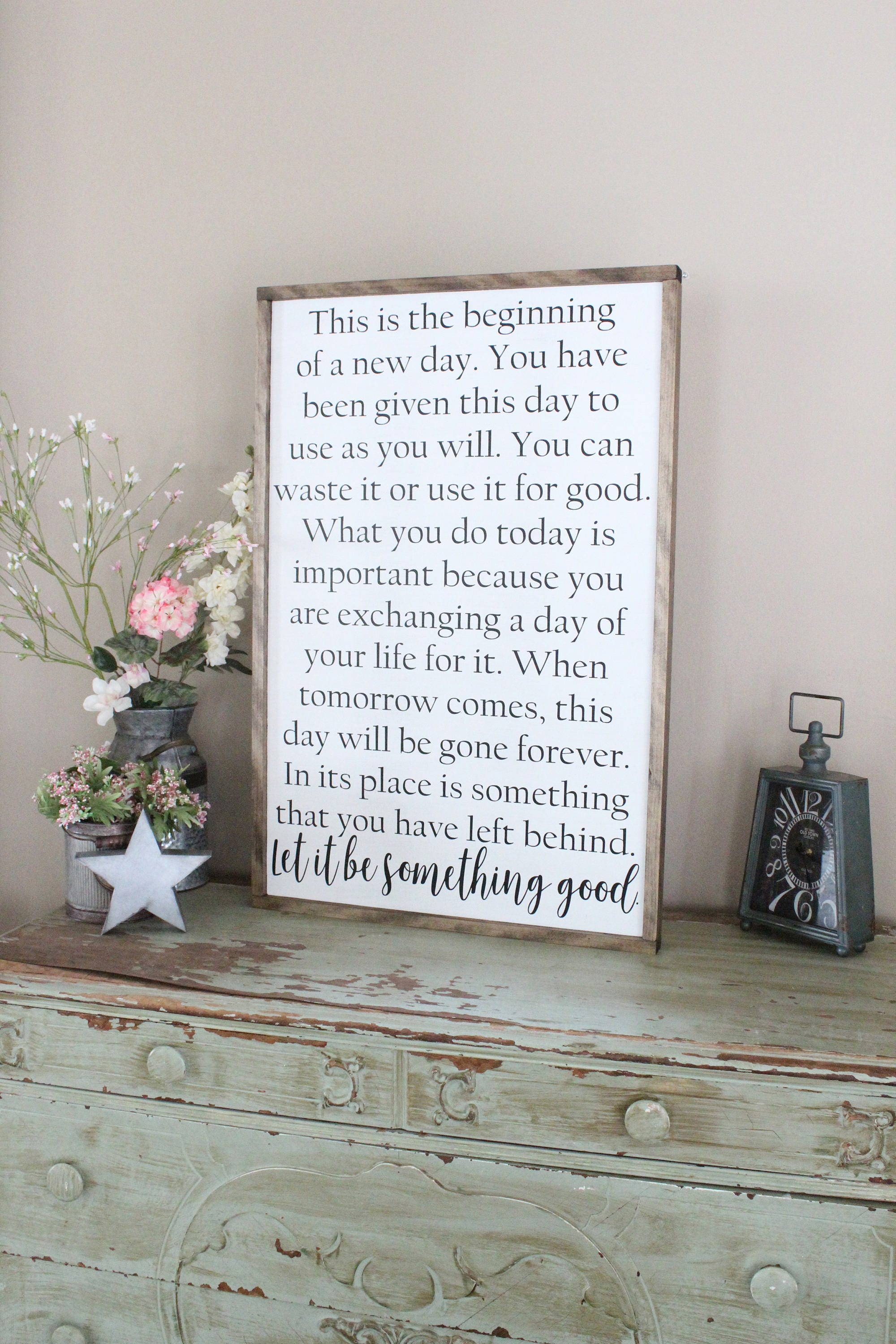 This is the Beginning of a New Day Wood Sign Framed Sign