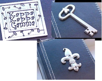 Destash -- Kappa Kappa Gamma Pewter Key, Fleur de Lis, and Name Plate Decorative Embellishments