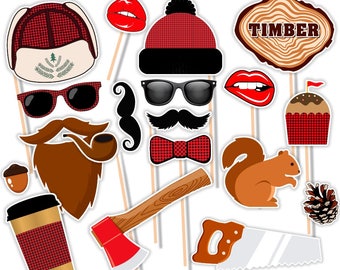 Lumberjack Party, Lumberjack Party Printables, Lumberjack Photo Props, Lumberjack Photo Booth Props, Lumberjack Photo Booth,Instant Download