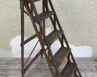 Old ladder painter wood 5 market library Vintage decor