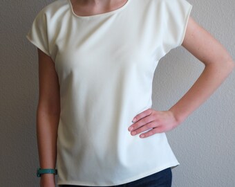 Ivory Capsleeve Dolman Tee