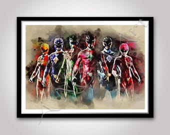 Power Rangers poster Instant Download Print Digital Superheroes Wall art Movie poster Boys room decor Friend Best friend Boyfriend Boy Gift
