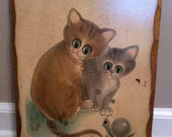 George Buckett decopage kitties with big eyes