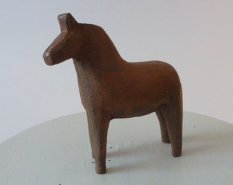 Falu Red Swedish Dala horse, unique and handmade