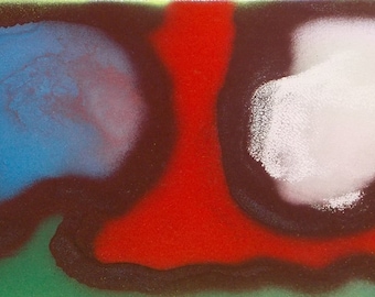 Shaman Stone #2 Crystal Energy Art Abstract Spray Paint 9x12 Healing Energy Spiritual Painting Stretched Canvas