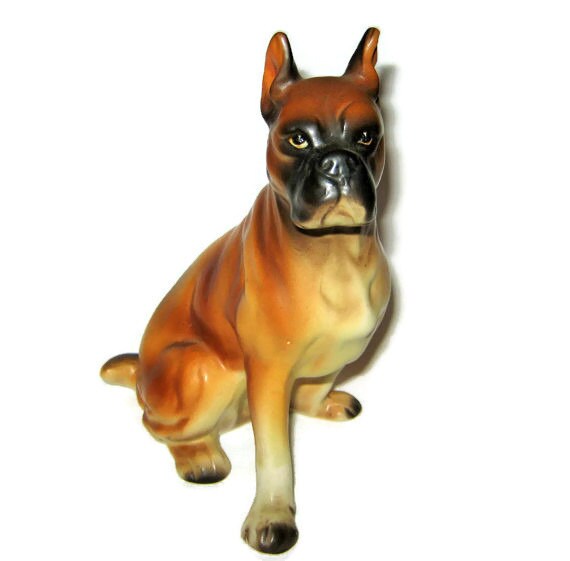 Vintage Porcelain Boxer Dog Figurine Figure Japan Lefton Napco