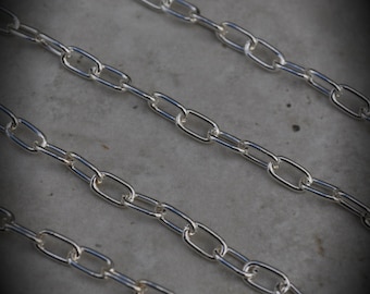 70 Inch Silver Plated Oval 7mm Chain