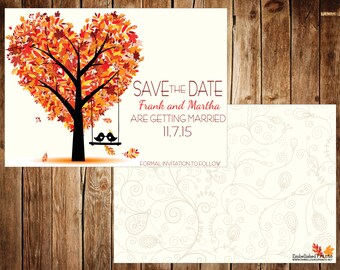 save the date fall postcard double sided