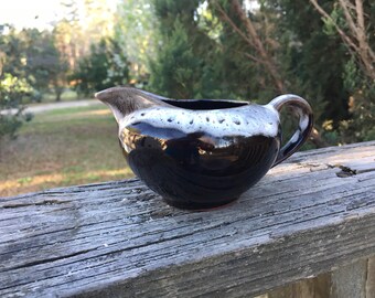 Vintage brown drip pottery creamer--Canonsburg style creamer--Succulent Planter--Retro Kitchenware
