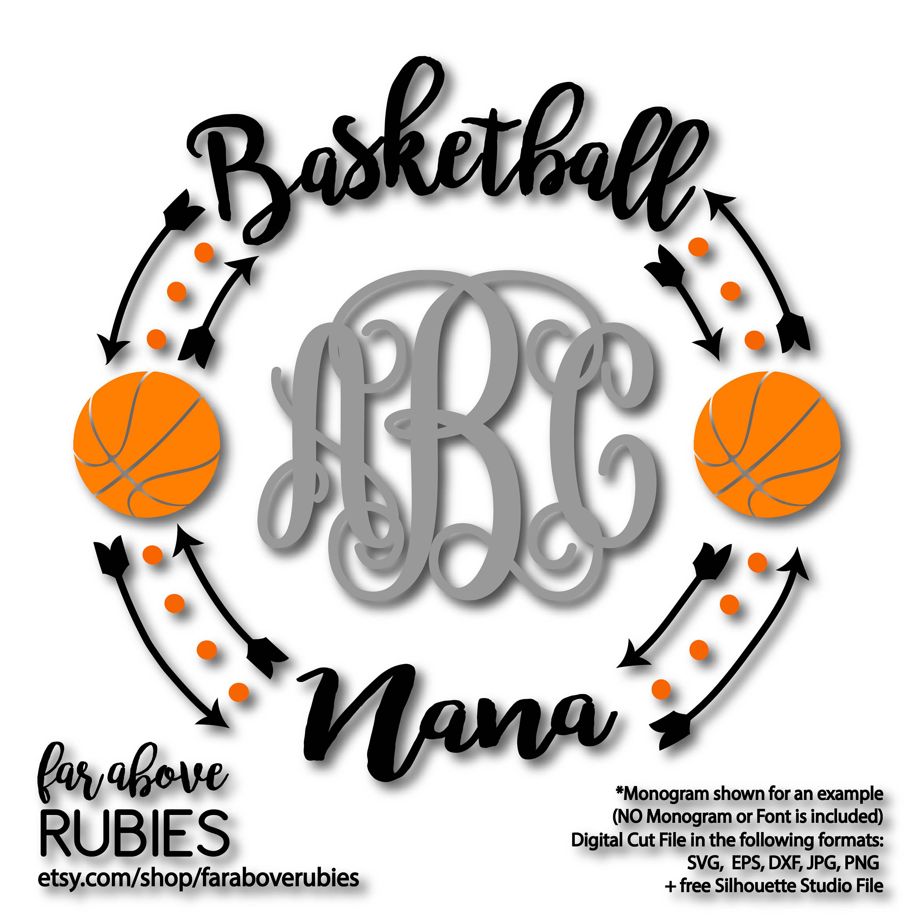 Download Basketball Nana Monogram Wreath Arrows monogram NOT included