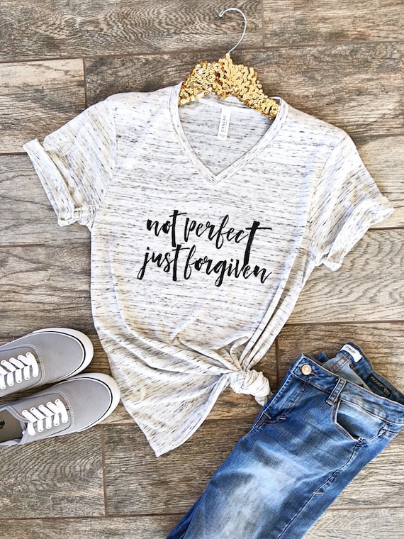 Download Not Perfect Just Forgiven Christian Shirt Boyfriend Style