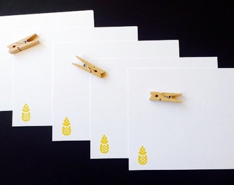 Gocco Printed Chunky Pineapple Notecards (5 pack)