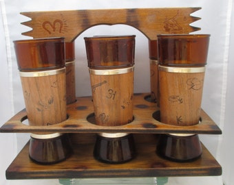 Siesta Ware Western Glasses with Caddy