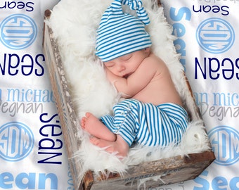 Baby Blanket - Personalized Receiving Blanket for Girls or Boys - Custom Baby Name Blanket - Newborn Swaddling Blanket - Baby Shower Gift