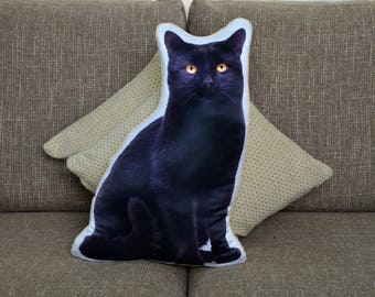 Adorable Black Cat Shape Cushion